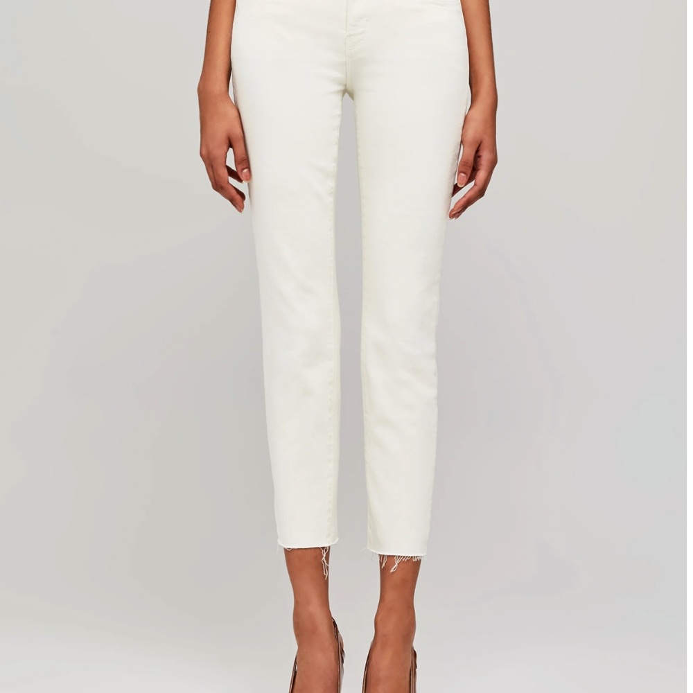 L'AGENCE SADA High Rise Taille Haute, Cropped raw hem Jean Vintage White 27 NWOT